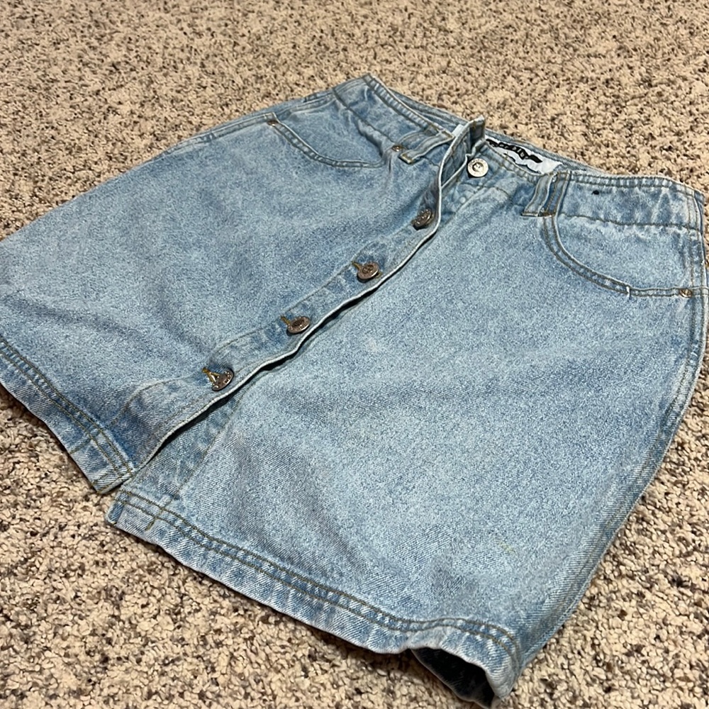 High waisted jean skirt